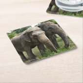 Asiatische Elefanten nebeneinander Rechteckiger Pappuntersetzer (angewinkelt)