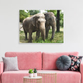 Asiatische Elefanten Seite an Seite Leinwanddruck (Insitu (Wohnzimmer))