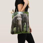 Asiatische Elefanten Seite an Seite Tasche (Von Nahem)