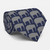 Asiatische Elefanten-Silhouetten Muster Grau und B Krawatte (Gerollt)