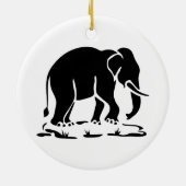 Asiatische Elefanten stehen vor thailändischem Ele Keramik Ornament (Hinten)