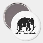 Asiatische Elefanten stehen vor thailändischem Ele Magnet (Vorderseite/Rückseite)