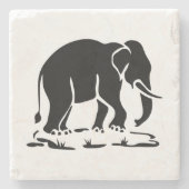 Asiatische Elefanten stehen vor thailändischem Ele Steinuntersetzer (Vorderseite)