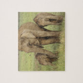 Asiatische Elefanten und junge Menschen Puzzle (Vertikal)
