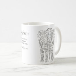 Asiatische Elefantenwelt in World Word Kaffeetasse