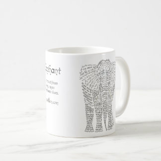 Asiatische Elefantenwelt in World Word Kaffeetasse