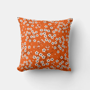 Asiatische Eleganz: Rote Blume Nahtlose Printwerbu Kissen