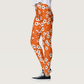 Asiatische Eleganz: Rote Blume Nahtlose Printwerbu Leggings (Links)