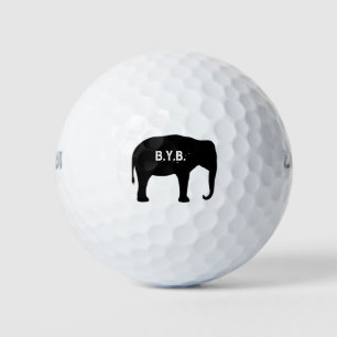 Asiatische Elephant-Silhouette mit benutzerdefinie Golfball