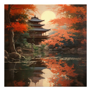 Asiatische Falllandschaft Fotodruck