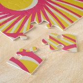 Asiatische Federn, orange-rote Waage, nahtlos. Puzzle (Seite)