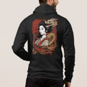 Asiatische Frau | Chinesischer Drache Hoodie (Rückseite)