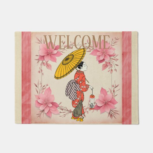 Asiatische Frau Doormat Fußmatte (Vorderseite)