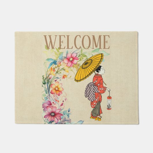 Asiatische Frau Doormat Fußmatte (Vorderseite)