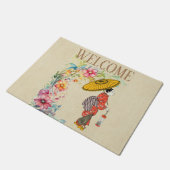Asiatische Frau Doormat Fußmatte (Schrägansicht)