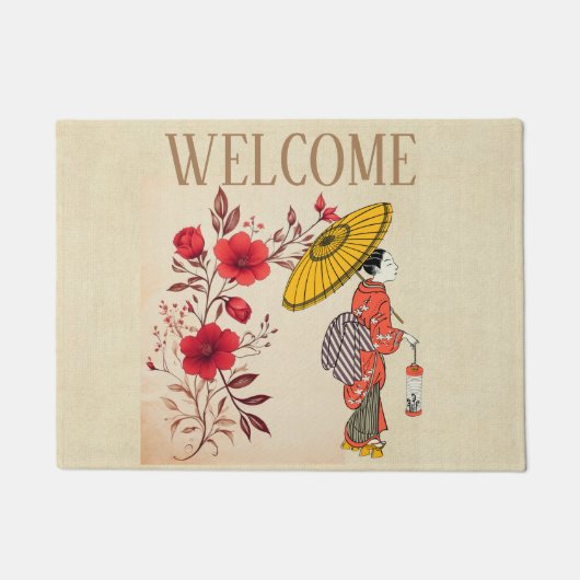 Asiatische Frau Doormat Fußmatte (Vorderseite)