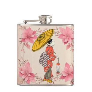 Asiatische Frau Flasche Flachmann