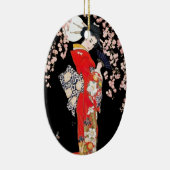 Asiatische Frau mit Cherry-Blossom-Nacht Keramik Ornament (Rechts)