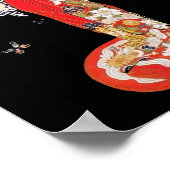 Asiatische Frau mit Cherry-Blossom-Nacht Poster (Ecke)