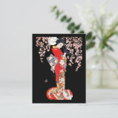 Asiatische Frau mit Tscherry-Blossom-Nacht Einladung (Stehend Vorderseite)