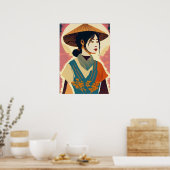 Asiatische Frau Poster (Küche)