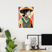 Asiatische Frau Poster (Heimbüro)