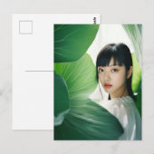 Asiatische Frau Postkarte (Vorne/Hinten)