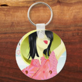 Asiatische Frauenkette Schlüsselanhänger (Vorderseite)