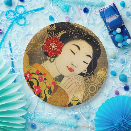 Asiatische Frauensammlung Pappteller (Party)