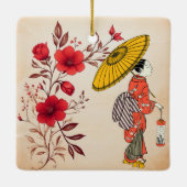 Asiatische Frauenverzierung Keramikornament (Rückseite)