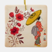 Asiatische Frauenverzierung Keramikornament (Vorderseite)