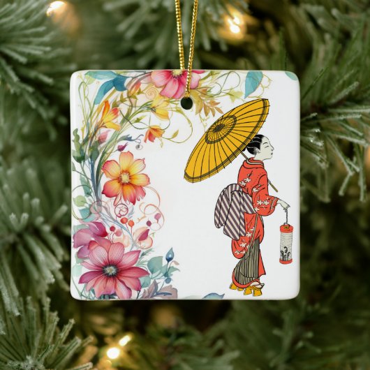 Asiatische Frauenverzierung Keramikornament (Baum)