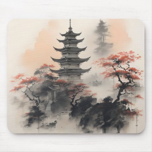 Asiatische Gebäude-Natur Mousepad (Vorne)