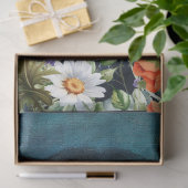 Asiatische Girl Wildblumen & Red Poppies Abstrakte Seidenpapier (Geschenk)