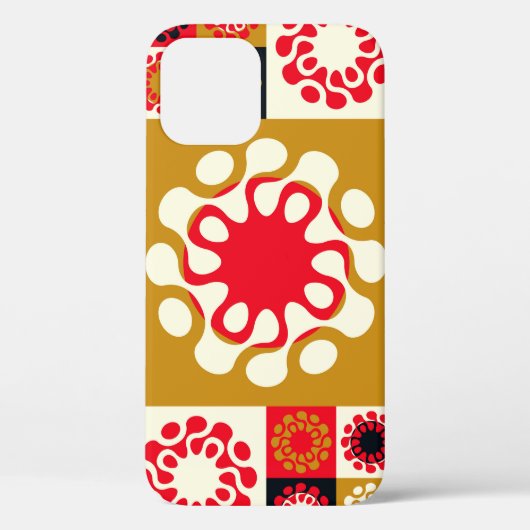 Asiatische Gold roten Mosaik, ethnischer Stil. Case-Mate iPhone Hülle (Rückseite)