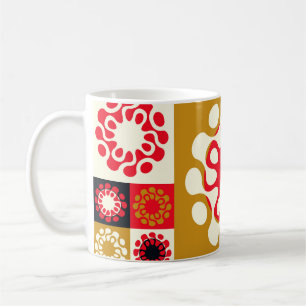Asiatische Gold roten Mosaik, ethnischer Stil. Kaffeetasse