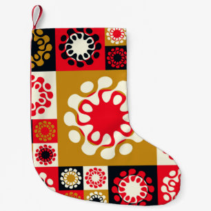 Asiatische Gold roten Mosaik, ethnischer Stil. Kleiner Weihnachtsstrumpf