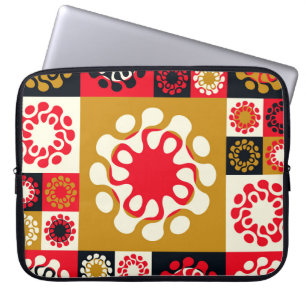 Asiatische Gold roten Mosaik, ethnischer Stil. Laptopschutzhülle