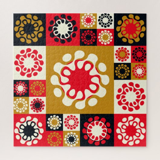 Asiatische Gold roten Mosaik, ethnischer Stil. Puzzle (Vertikal)