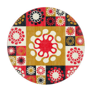 Asiatische Gold roten Mosaik, ethnischer Stil. Schneidebrett