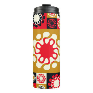 Asiatische Gold roten Mosaik, ethnischer Stil. Thermosbecher