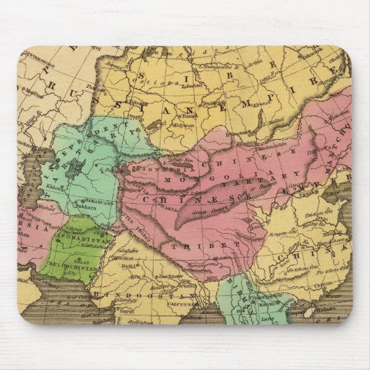Asiatische Handfarbene Atlaskarte 2 Mousepad (Vorne)
