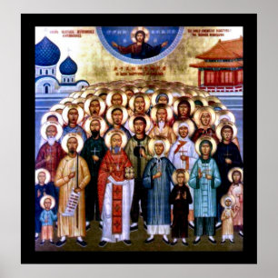 Asiatische Heilige u. Jesus Poster