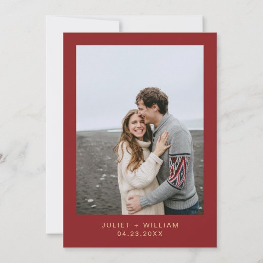 Asiatische Hochzeit mit moderner chinesischer Flor Save The Date (Rückseite)