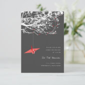 Asiatische Hochzeitsempfehlung mit dem Rot-Papier- Einladung (Stehend Vorderseite)