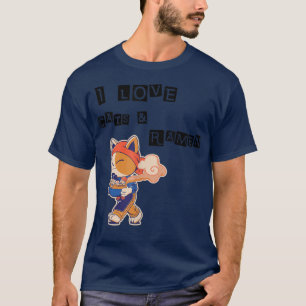 Asiatische japanische Geschirr Nahrungsmittel Rame T-Shirt
