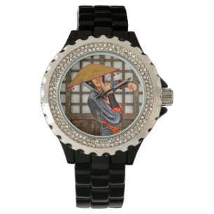 Asiatische Kampf Frau Armbanduhr