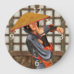 Asiatische Kampf Frau Große Wanduhr