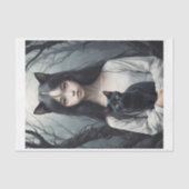 Asiatische Katze Furry Hexe mit schwarzer Katze Seidenpapier (Vorderseite)