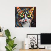 Asiatische Katze Poster (Heimbüro)